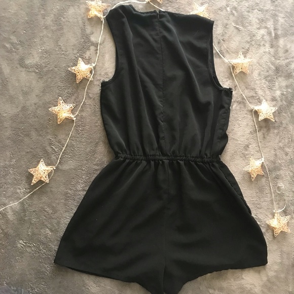 Classic Black Romper with Lace Top - Picture 5 of 6